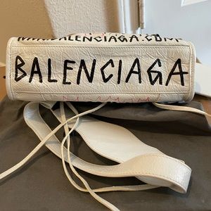 Balenciaga graffiti pink and white bag